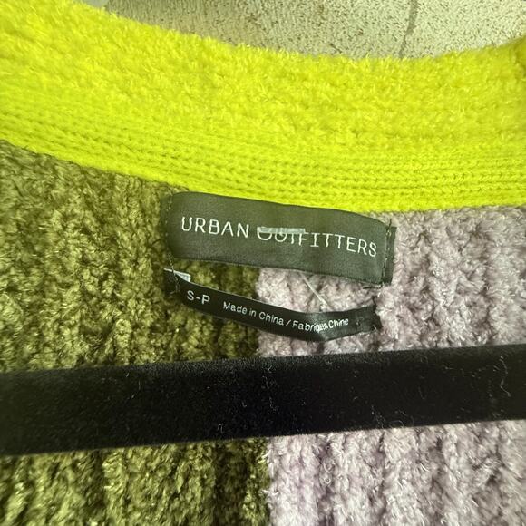 Urban Outfitters Cardigan Waffle Knit Colorblock Cropped Sweater Y2K Indie Small - Picture 4 of 7